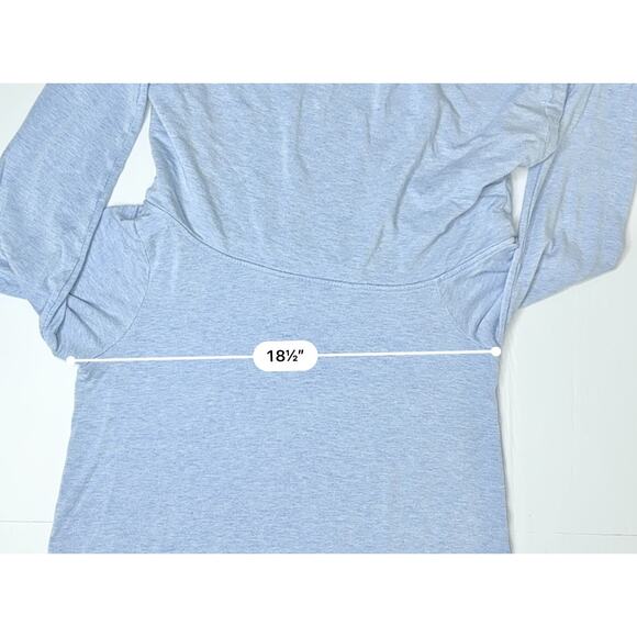 Lilly Pulitzer 28247 Belinda Pullover Modal Heather Blue LARGE Shawl Neck Soft - Picture 6 of 9